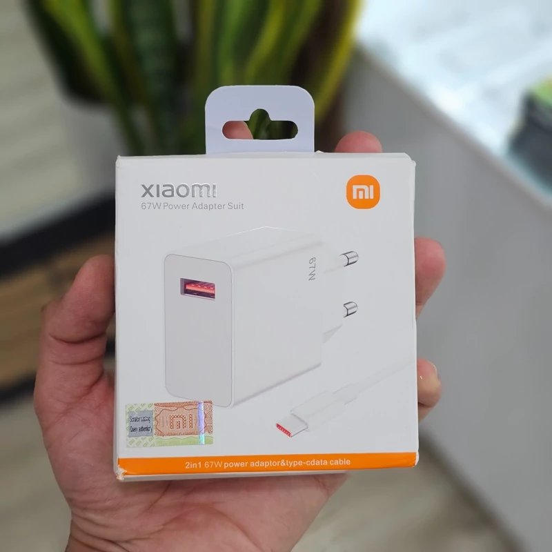 شارژر 67 وات اورجینال شیائومی به همراه کابل تایپ سی