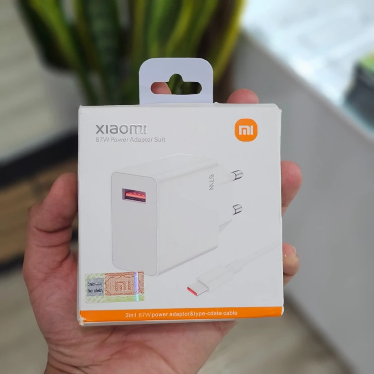 شارژر 67 وات اورجینال شیائومی به همراه کابل تایپ سی